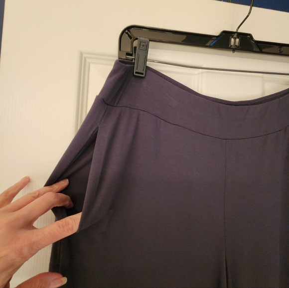 EILEEN FISHER Fine Jersey Wide-Leg Pant In Dark Gray Size Petite/M - Picture 6 of 12